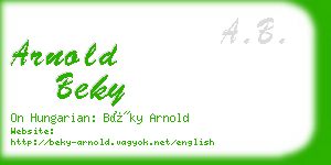 arnold beky business card